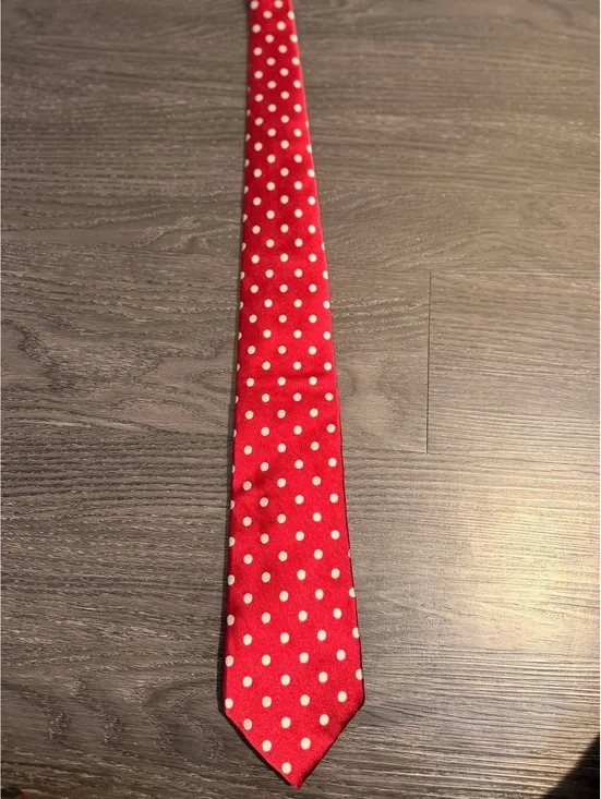 Vtg Paul Stuart Polka Dot Silk Tie Made in USA