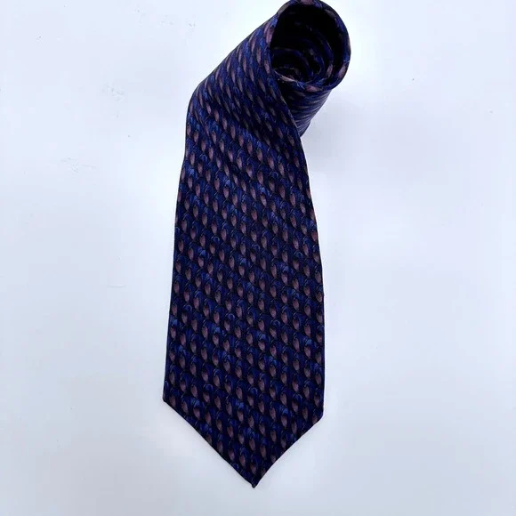 Michael Ciravolo Christopher Reeve Collection Silk Tie Blue Purple Geometric USA