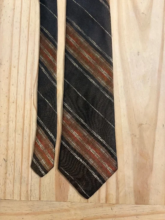 Vintage Guy Laroche Silk Striped Tie 3.75” Wide Made in USA
