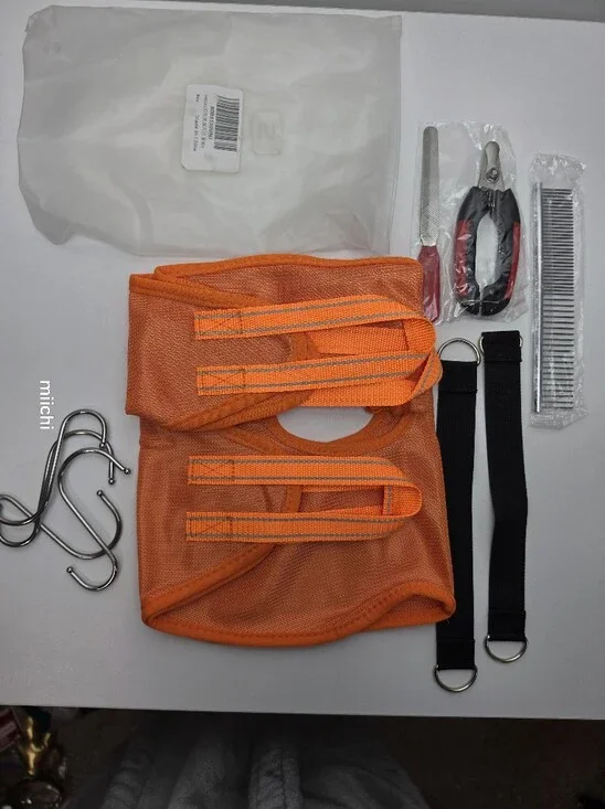 Orange Dog Grooming Harness and Tool Set Size Small