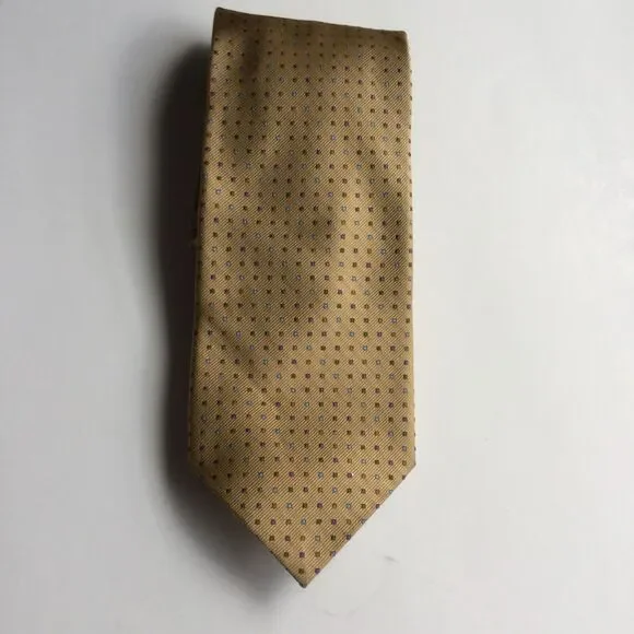 Rooster Mens Neck Tie 100% Silk Yellow Speckled 59