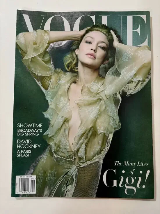 Vogue Magazine Gigi Hadid, David Hockney April 2025 Subscription Copy Unread