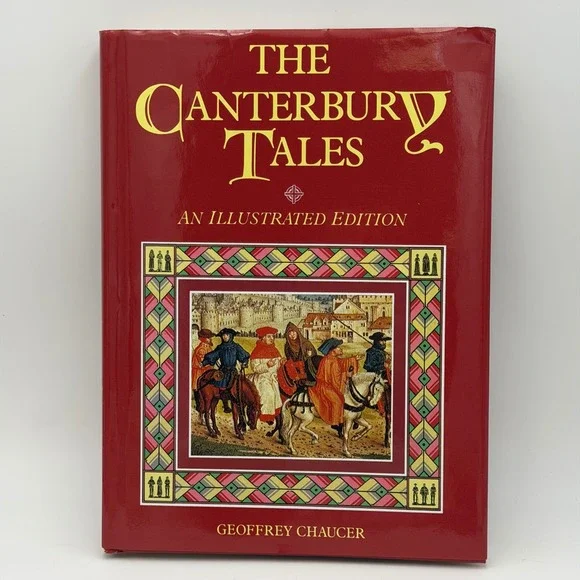 The Canterbury‎ Tales Geoffrey Chaucer Illustrated Edition Hardcover 1992 Red
