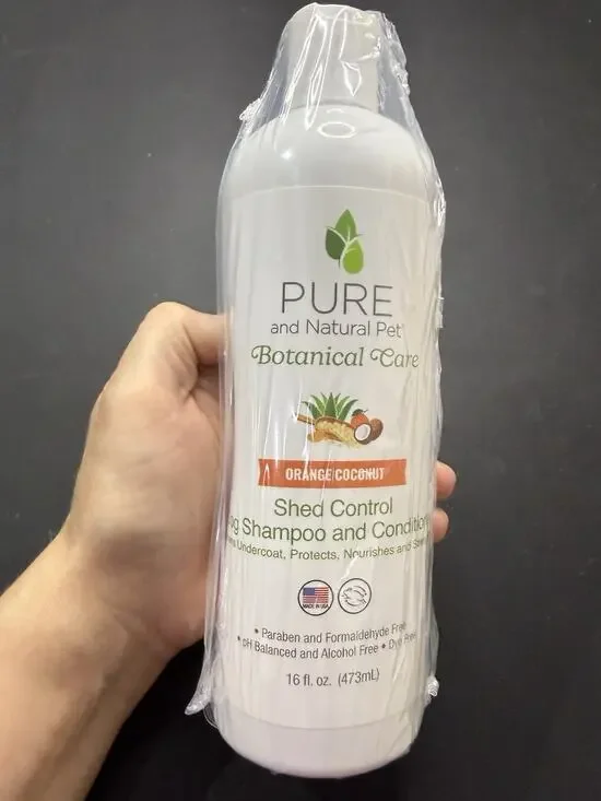 PURE & Natural Pet Shed Control Dog Shampoo Conditioner Orange Coconut 16oz