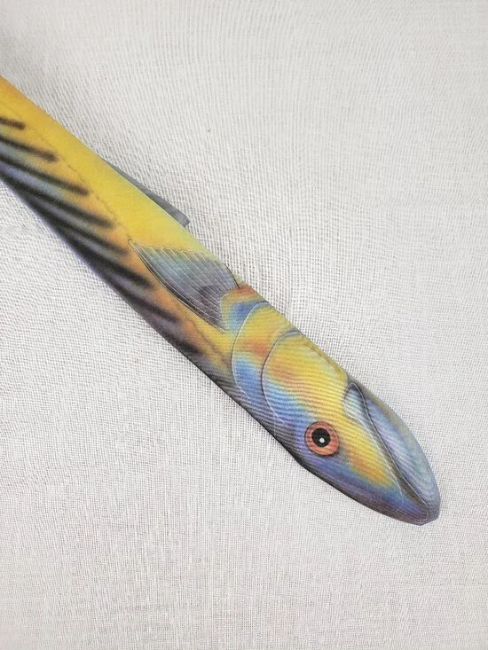Ralph Marlin Designer Tuna Vintage 1986 Fish Shape Novelty Skinny Neck Tie