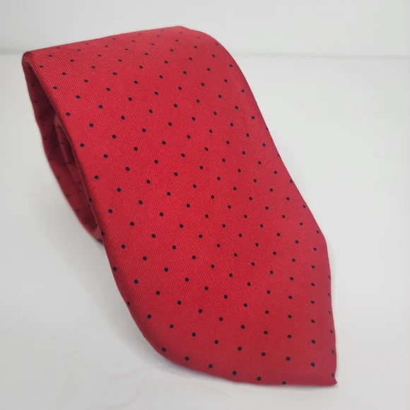BROOKS BROTHERS Vintage Elegant Red And Blue Polka Dot Tie