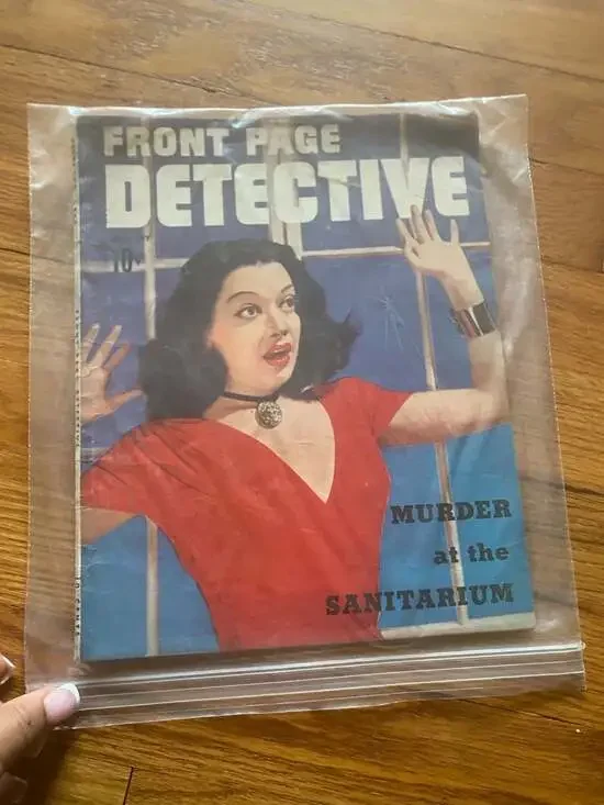 Vintage Front Page Detective Magazine - Murder at the Sanitarium