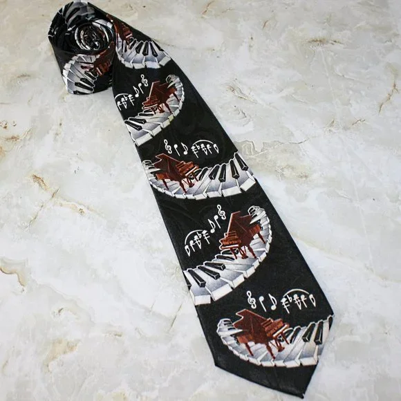 FRATELLO Neck Tie Piano Baby Grand Keyboard Colorful Musical Necktie