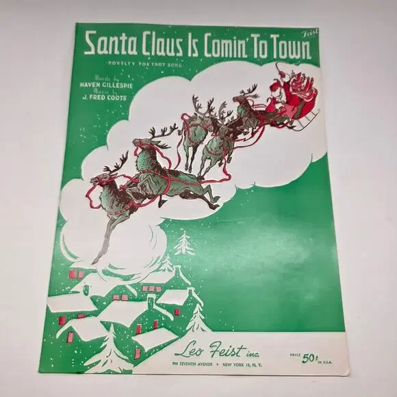 Vintage Santa Claus Is Comin' To Town Sheet Music Leo Feist J. Fred Coots