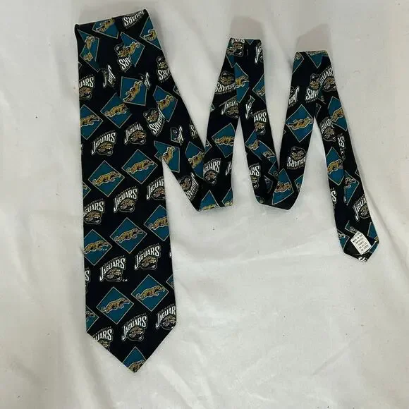 Vintage 1995 Jacksonville Jaguars NFL Ralph Marlin Silk Neck Tie USA Mad