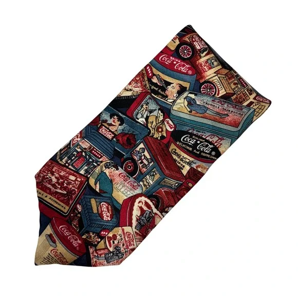 Coca-Cola‎ Necktie Mens Vintage Soda Advertisement Silk Graphic Tie Americana