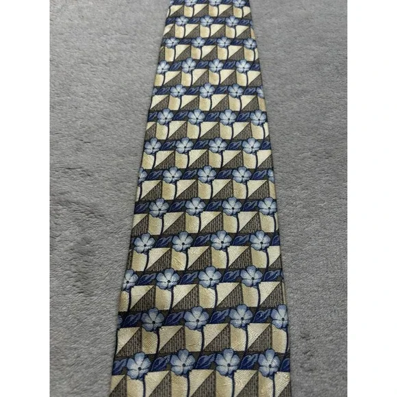 Ermenegildo Zegna Silk Tie floral print Vintage Look Made in Italy