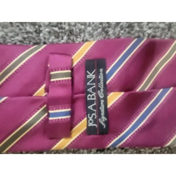 Ruby & Gold Silk Jos. A. Bank Tie  Signature Collection