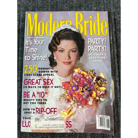 Vintage MODERN BRIDE Magazine June July 1994 Vintage Wedding Gowns 90s Fashion