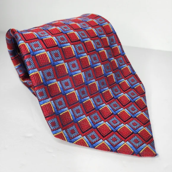 ROBERT TALBOTT Red/ Blue Silk Tie