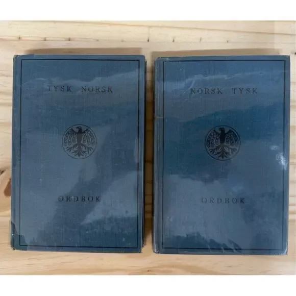 Vintage Norwegian-German Dictionary Set 1961 Hardcover Norsk - Tysk