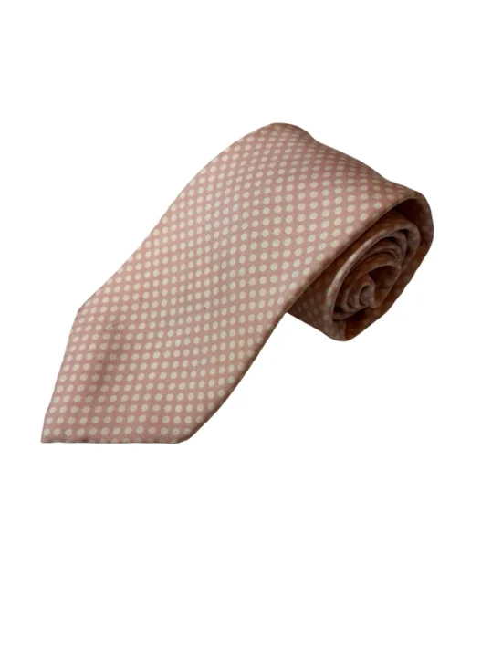 Vintage J.Crew Made in USA Pink Polka Dot 100% Silk Men’s Necktie