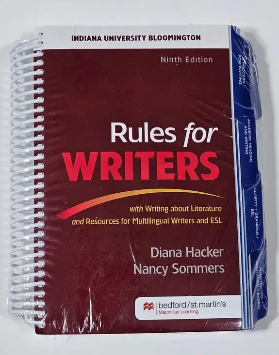 Rules for Writers 9th Ed IU Bloomington ESL Diana Hacker Nancy Sommers Spiral
