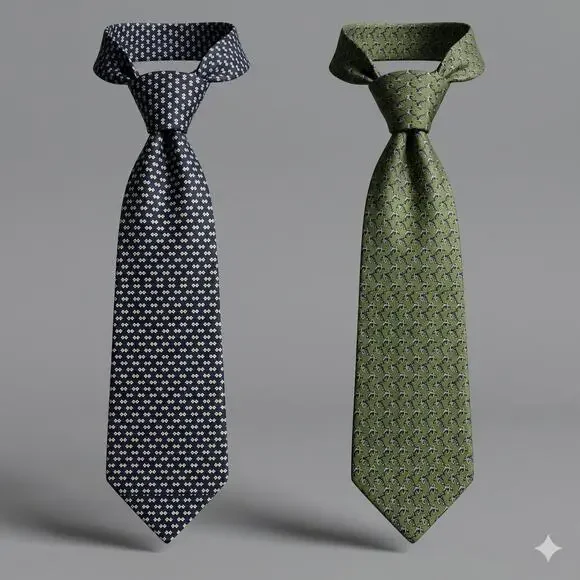 Lot 2 Brooks Brothers Ralph Lauren Mens 100% Silk‎ Ties Dolphin Geometric USA