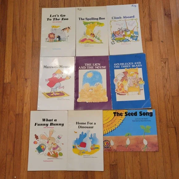 9 Vintage Childrens Kids Jumbo Classroom‎ Books Teacher Home School Storytime