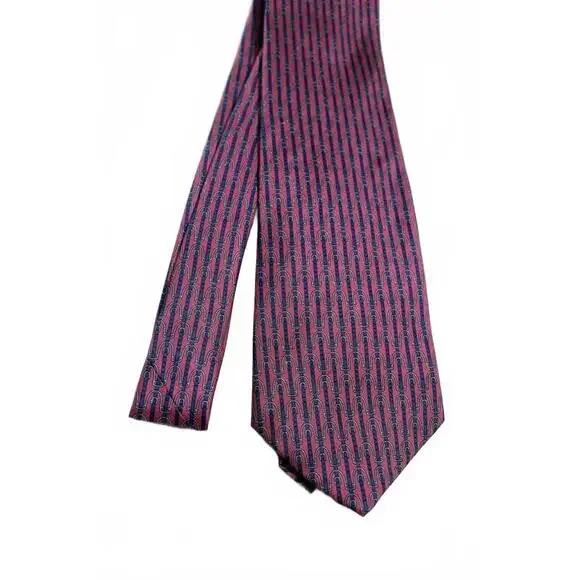 Vintage BERT PULITZER Silk Necktie, Duck Logo, Pink w/ Blue & Gray, 3.75 X 58
