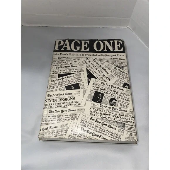 The‎ New York Times Page one Book 1920-1975 With Pressed Flowers Inside