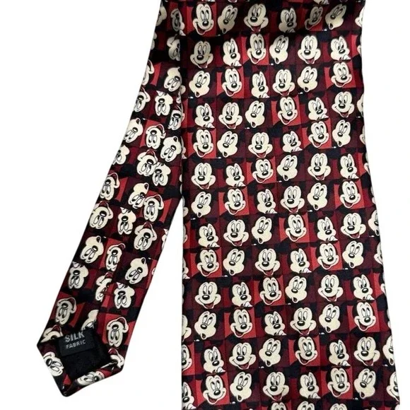 Vintage Walt Disney World Mickey Mouse Tie 90s 100%‎ Silk