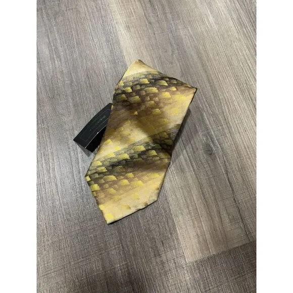 SERICA Men's Tie Golden‎ Abstract  Luxury Silk Necktie NWT