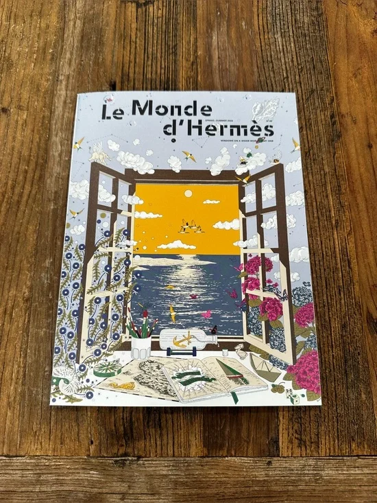 Hermes Le Monde d'Hermes Art Cover - Yellow, Blue, Pink, Green, Brown magazine