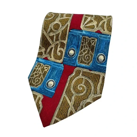 Ermenegildo‎ Zegna Disegno Esclusivo Silk Geometric Pattern Tie Italy Luxury