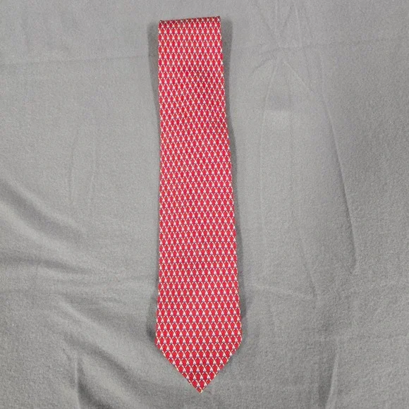 Jos. A. Bank Executive Collection Mens‎ Red Silk Geometric Pattern Necktie
