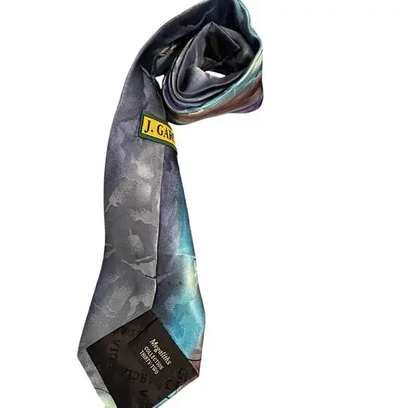 Jerry‎ Garcia Collection Thirty-Two Silk Tie Blue Purple Abstract Art Necktie