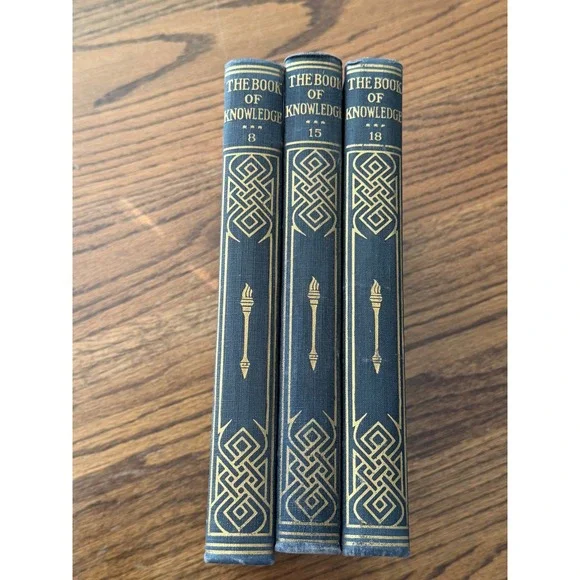 Vintage 1929 The Book of Knowledge Children Encyclopedia Volumes 8 15 18 Grolier