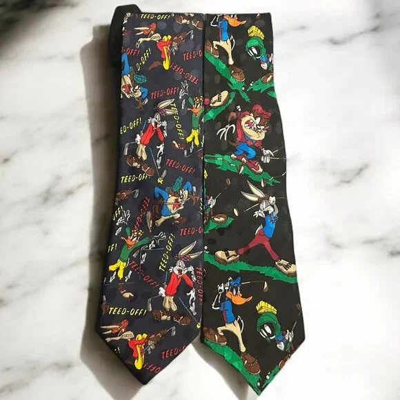 Vintage‎ 1994/1995 Looney Tunes Cartoon Golf Theme Men's Necktie 2 TOTAL