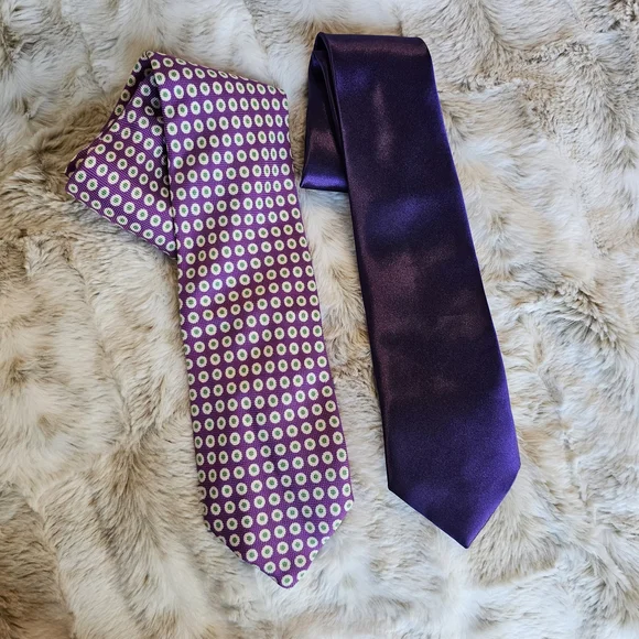 Elegant Purple and Patterned‎ Ties