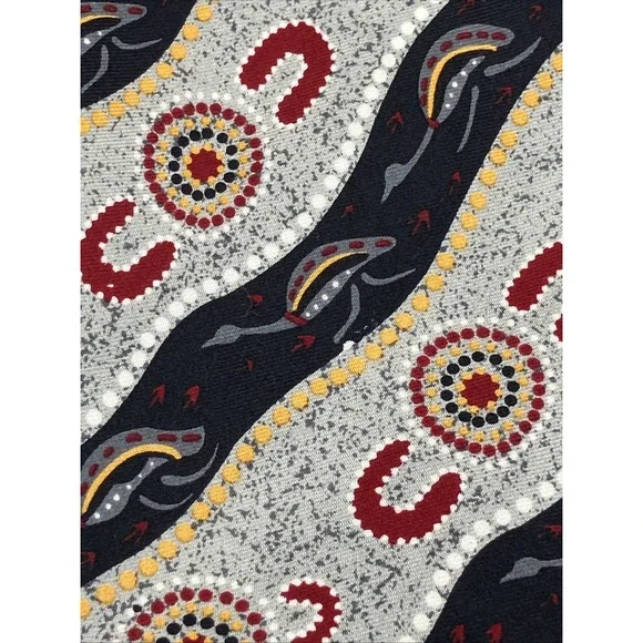 Hollygreen Australia Silk Necktie Aboriginal Dot Emu‎ Tie Artsy Outback