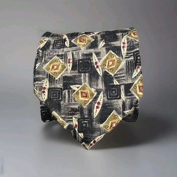 Robert Talbott Studio Tie 100%‎ Silk Hand Sewn in USA Geometric Pattern 58
