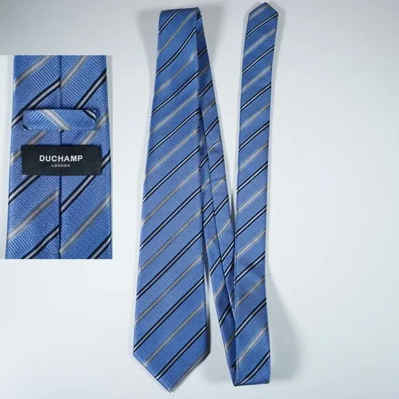 Duchamp London Blue Striped Tie