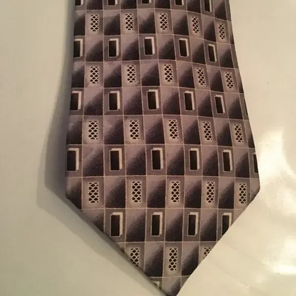 Vintage *1980s-1990s) Pierre Cardin geometric design 100% silk tie
