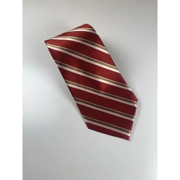 Red & White Striped Tie‎ Men's Necktie W 3 1/2