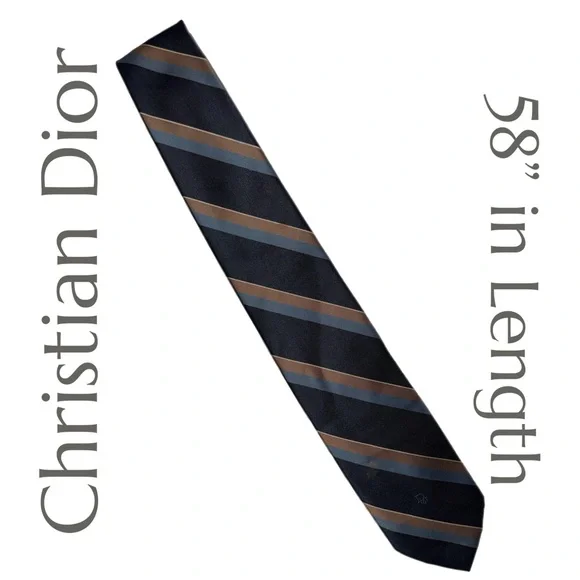 Christian Dior - Monsieur Silk Tie - Brown &‎ Blue Diagonal Stripe - Designer