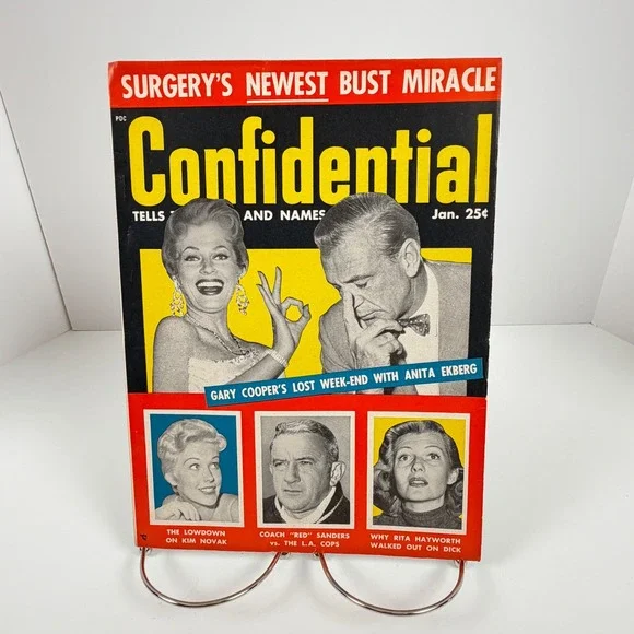 Vintage Confidential Magazine Jan 1956 Gary Cooper Kim Novak Anita Ekberg