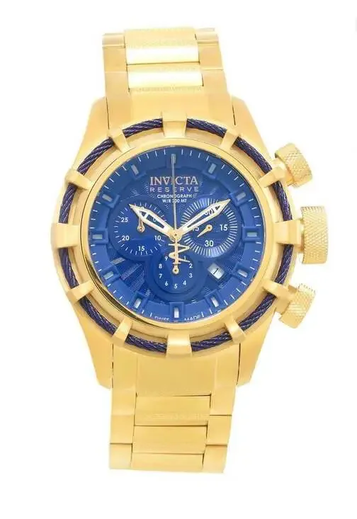 Invicta Reserve Bolt Sport Chronograph Gold-Tone Blue Dial Men's Watch 19521