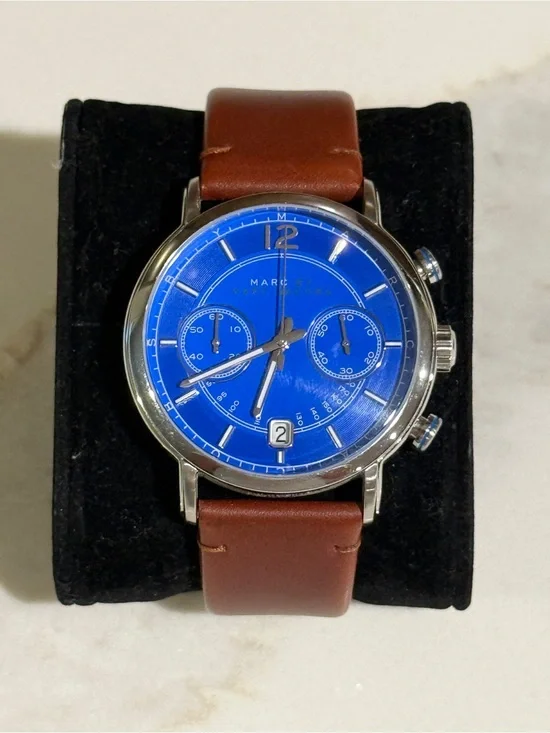 Marc by Marc Jacobs Tan Leather Watch Strap with Silver Buckle