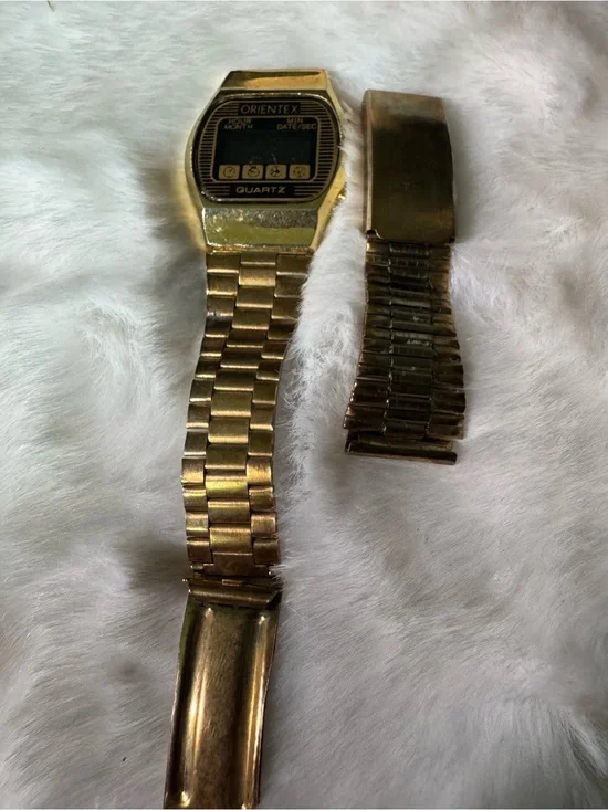 Orientex Gold-Tone Digital Quartz Watch