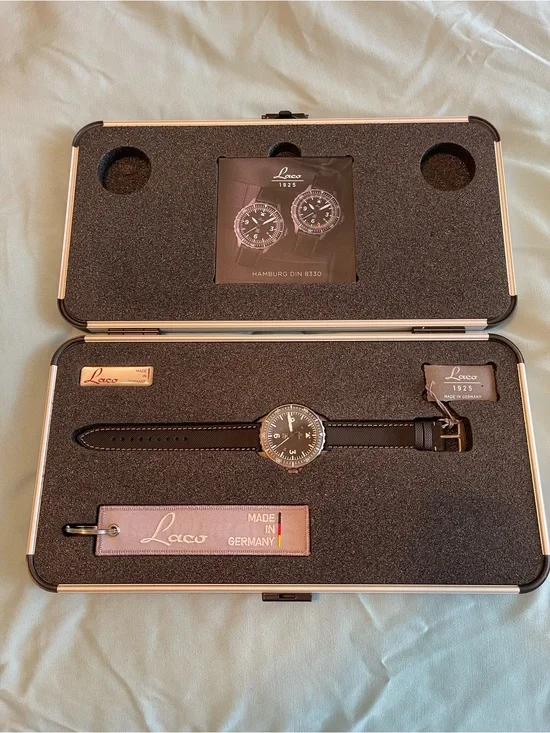 Laco Hamburg Din 8330 Limited Edition Pilot Watch, gray stainless steel case