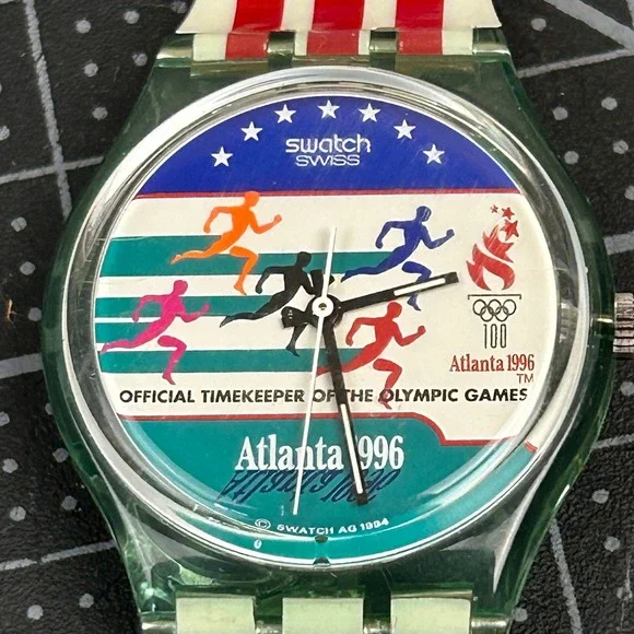 Swatch Swiss Quartz‎ Atlanta 1996 Olympic Games Official Watch w/ Case Tested