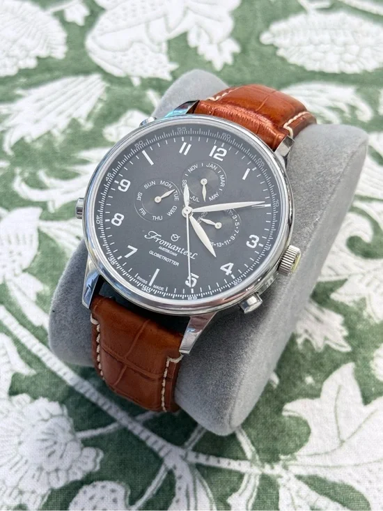 Fromanteel Amsterdam Globetrotter Men’s Watch Brown Leather
