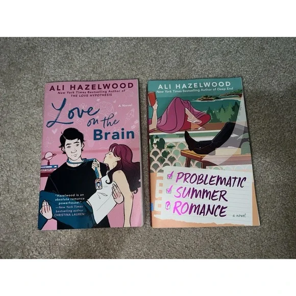 2 Ali Hazelwood Paperback Books-Problematic Summer Romance & Love On The Brain