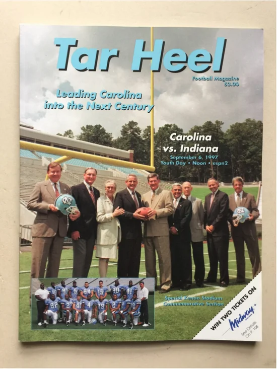 Sept. 6, 1997 Tar Hill Football Magazine, UNC Tar Heels, Carolina VS Indiana